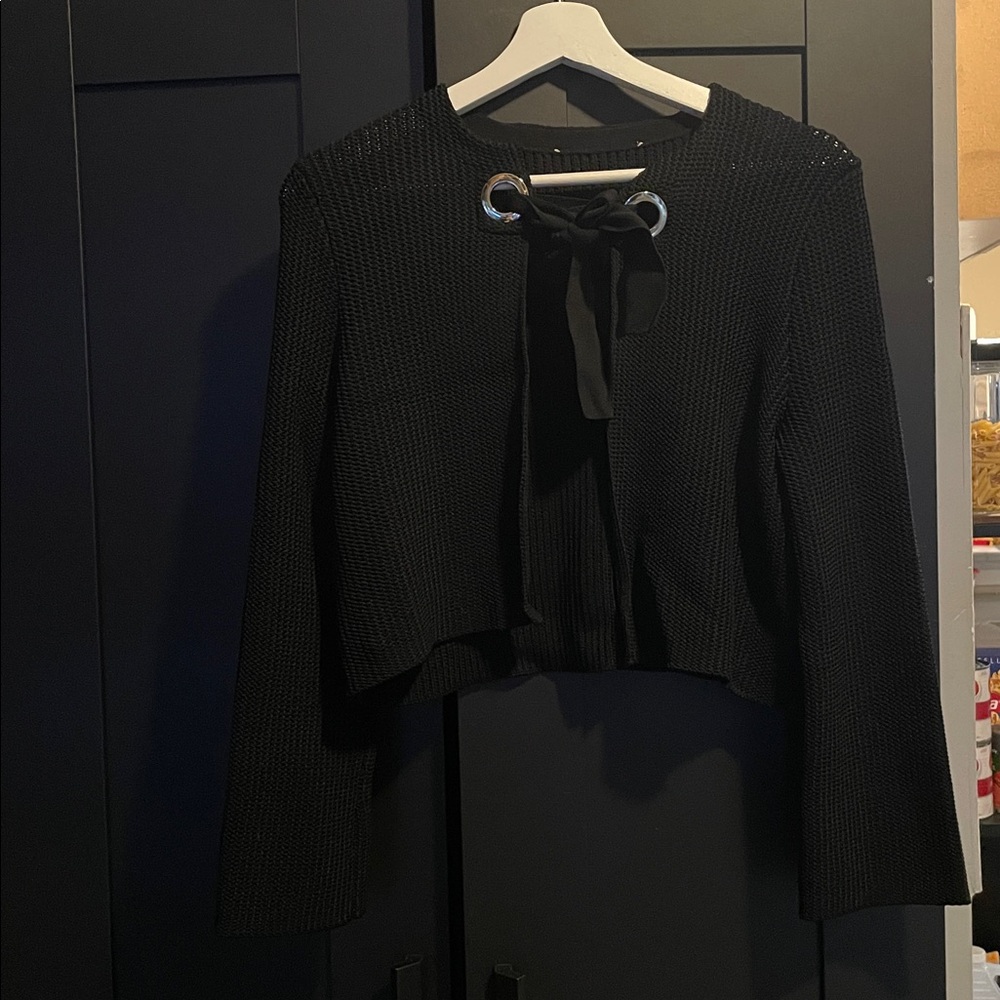 MAJE | Maroc Black Tie Front Cardigan